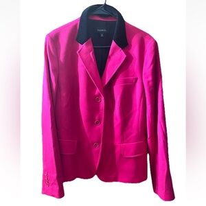 Talbots Wool Hot Fuschia Pink Blazer Double Faced Velvet Collar Plus 18 Barbie
